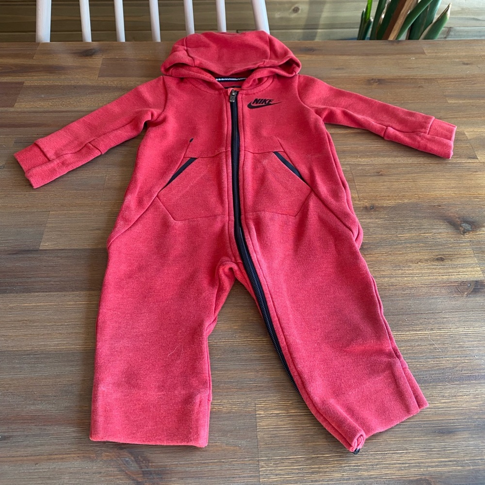 Nike baby infant coverall hooded jumper